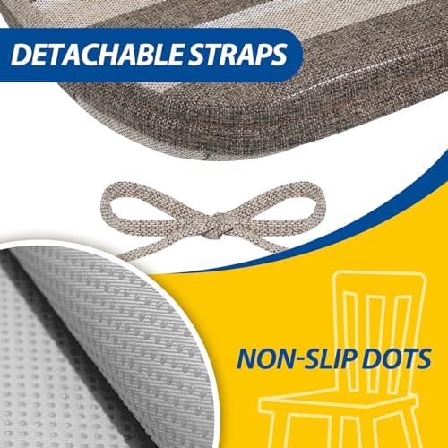 AAAAAcessories Chair Cushions for Dining Chairs, 17 x 16 x 2 in, Set of 2 - Image 5