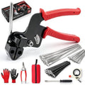 Geila Stainless Steel Cable Tie Gun Kit – 250pcs Metal Zip Ties with Adjustable Tensioning Tool, Heavy Duty Outdoor Fastening Set for Fencing, Exhaust Wrap, Gardening, Automotive by Geila