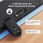 KOPJIPPOM Silent Wireless Keyboard and Mouse Combo - Keyboard with Large Print Cover, 2.4GHz Full-Sized Ergonomic Keyboard with Wrist Rest and Mouse for Laptop, PC, Notebook, Desktop - Image 5