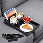 Nnewvante Couch Trays with Cup Holders Insert on Sectionals, Black by Nnewvante