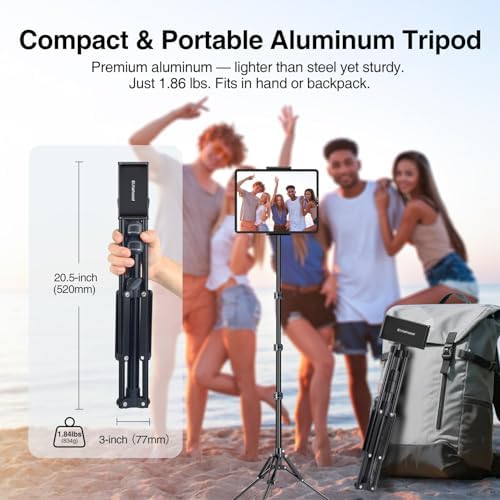 elitehood 65in Portable & Lightweight Aluminum iPad Tripod Stand for Music - Image 4