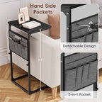 Vagusicc C Shaped End Table, 33'' Tall Side Table for Couch, Adjustable Height Small Couch Side Table for Small Spaces, Couch Table Slide Under Sofa Table TV Tray Table for Living Room Bedroom, Black - Image 7