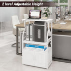 Natwind 4 -Tier Rolling Printer Stand with Power Outlet,23.6"x15.8",White - Image 5