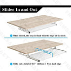 FRMSAET Under Desk 20/24/30 inch Keyboard Drawer Platform (30 in, White) - Image 3