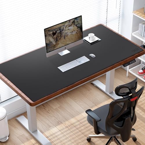 Cacoy 63"x24" Leather Desk Mat, Office Desk Blotter, Large Mouse Pad, Black - Image 5
