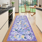 DUKINO 2x6 Runner Rug for Hallway, Washable Kitchen Rugs Non Slip, Purple by DUKINO