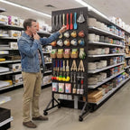 Metal Pegboard Display Stand 2 x 4.9 Feet, Adjustable Height with 40 Peg Board Hooks and Wheels, pegboard Display Rack, Craft Display Rack, Retail Display Rack, Garage Peg Board - Image 2