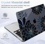for MacBook Pro 16 inch Case 2019 2020 Release Model A2141, Plastic Hard Shell Cover with Keyboard Cover & Screen Protector for MacBook Pro 16 inch with Touch Bar & Touch ID, Flower Dahlia - Image 6