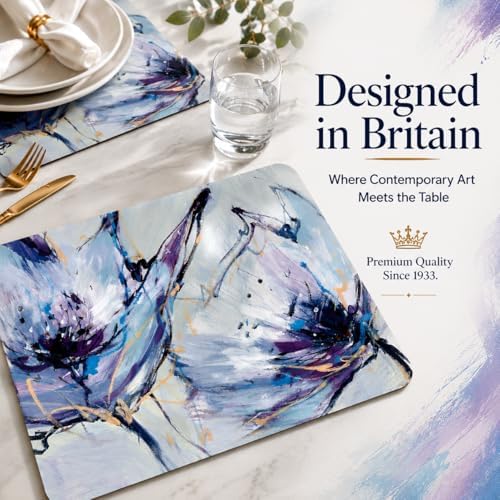 Pimpernel Blooms in Lilac, Rectangular Placemats - Set of 4 - Image 2