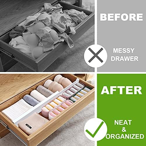 ANTOWIN 6Pcs Expandable Bamboo Drawer Dividers, Fits 17.6-21.6" Drawers - Image 2