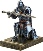 Medieval Armored Knight Pen Holder Figurine Paperweight Phone Stand Blue by Amoysanli