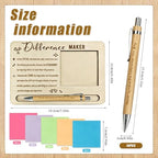 10 Sets Difference Maker Gift Appreciation Gifts Bulk Includes Wooden Sticky Note Holder Sticky Notes Ballpoint Pens Thank You Gifts for Employee Coworkers Teacher (Difference Maker) - Image 2