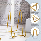 Mixweer 12 Pcs Book Stands for Display Metal Stand, 6", Gold - Image 3