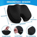 TushGuard Seat Cushion, Office Chair Cushions, Car Seat Cushion, Non-Slip Sciatica & Back Coccyx Tailbone Pain Relief Chair Pad for Computer Desk, Wheelchair, Driving (Black, X-Large) - Image 2