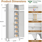 Polup 90" Pantry Cabinet, Tall Metal Storage Cabinet with Doors and Shelves - Image 3