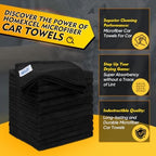 HOMEXCEL 600 Packs Microfiber Cleaning Cloth, 11.5 x 11.5 inch Microfiber Towels for Cars, Ultra Absorbent Washing Cloth, Lint Free Streak Free Cleaning Rags for Car, Kitchen, and Window (Black) - Image 2