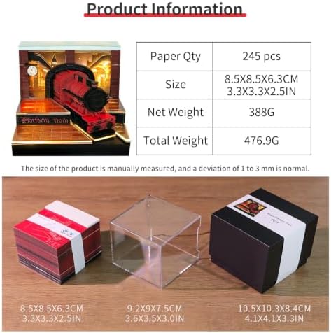 3D Calendar 2027,Creative 3D Memo Pad Time Piece Calendar 2027 Tear Away Paper Sculpture Magic Train Multi-Color DIY Art Note - Image 6