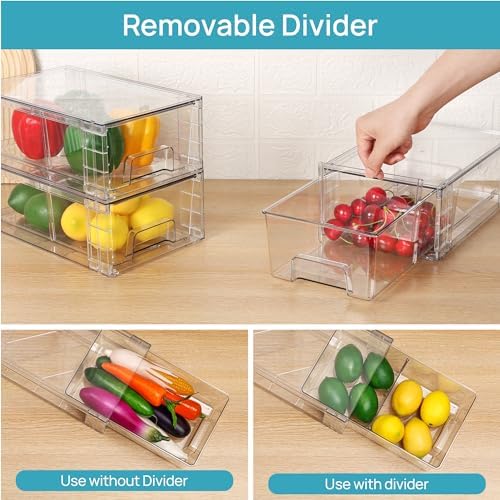 Vtopmart 10 Pack Stackable Clear Drawer with Dividers - Image 4