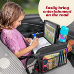 Lusso Gear Kids Travel Tray for Car - Road Trip Essentials for Kids - Car Seat Tray for Toddlers & Kids - for Airplane, Kids Travel Desk, Road Trip Activities (Purple Unicorns) - Image 3