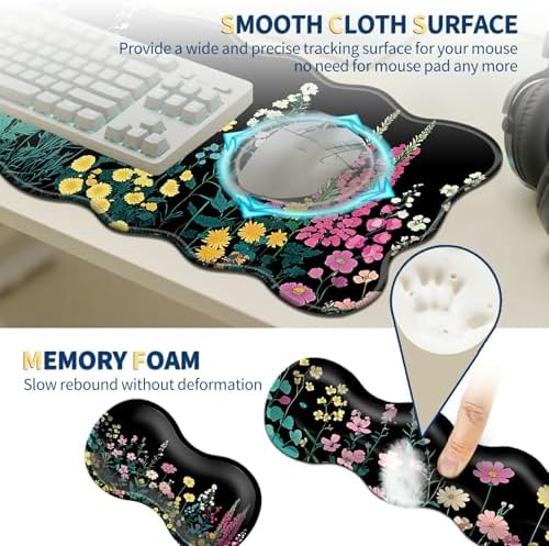 Keyboard Mouse Pad Set,Garden Flowers - Image 4