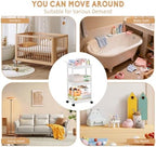 Volnamal Diaper Caddy, 3 Tier Rolling Cart for Baby Essentials, Off-White - Image 4
