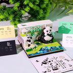 3D Calendar 2027, Tear-Away Desk Calendar, Paper Art Memo Pad, LED Light (Panda Bamboo Garden) - Image 3
