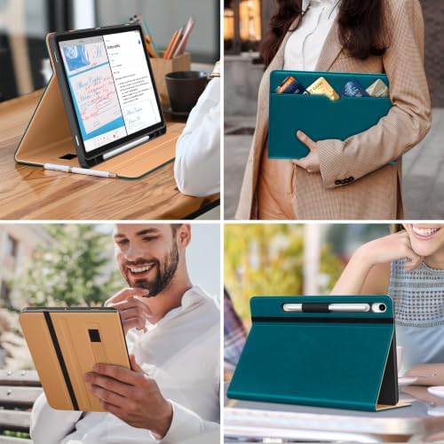 DTTO Leather Case for Samsung Galaxy Tab S10 Lite / S10 FE / S9 FE, Teal - Image 7