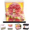 Time Piece 3D Calendar 2027, Tear Away Desk Calendar With LED Light & Tear-Off Notes, Art Sculpture Calendar Gift Idea‌ For Office & Home Decor (Magic Tree - Pink) by RWUJILONG