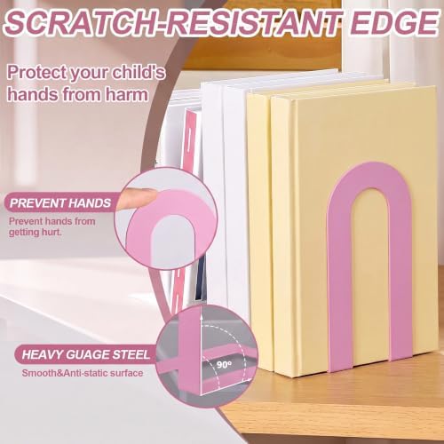 Chunful 24 Pcs Pink Metal BookEnds Shelves, 7.5 x 5.75 x 3.5 in - Image 6