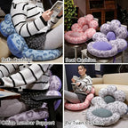 Flower Chair Cushion with Backrest Comfortable Office Chair Pad Student Dormitory Seat Cushion for Sedentary Group Home Decor (Purple, OneSize) - Image 7