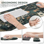 iCasso Desk Cover Mat, 4in1 Floral Large Mouse Pad with Wrist Rest - Image 3