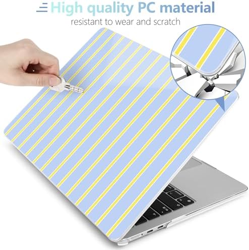 MEEgoodo for M5/M4/M3/M2 MacBook Air 15 inch Case 2026 2025 2024 2023, Case Fit Model (A3448/A3241/A3114/A2941) for MacBook Air 15.3 inch, Yellow&White Stripes - Image 4