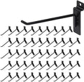 HJW Slatwall Hooks 50 Pack, 6 Inch Black Slat Wall Hanging Hooks by HJW