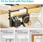 PEGZONE Desk Side Storage Organizer, Fits Flat Edge 0.4" to 2.2", Black - Image 2
