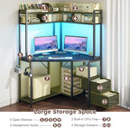 DurayLoly 63"Triangular Corner Desk with Hutch,Ample Storage for Small Room - Image 4