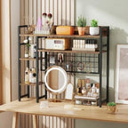 POWERSTONE Desktop Bookshelf for Monitors up to 32", Rustic Brown - Image 7