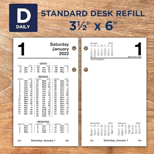 2022 Daily Desk Calendar Refill by AT-A-GLANCE, 3-1/2" x 6", Standard, Financial (S17050) - Image 5