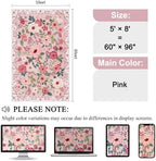 DUKINO 5x8 Area Rug for Bedroom, Soft Floral Washable Rug Non Slip, Pink - Image 2