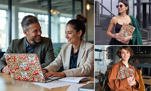 DONGKE Compatible with MacBook Pro 16 Inch Case (2026-2021 Release, M5 M4 M3 M2 M1 Pro/Max Chip), Plastic Hard Shell Cover with Keyboard Cover & Screen Protector for MacBook Pro 16", Leopard & Cherry - Image 3