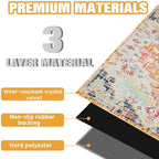 Office Chair Mat for Hardwood Floor 36"X 48" Heavy Duty Desk Chair Rug for Under Gaming Rolling Chairs Computer Decor Protect Mats Low Pile Non-Slip Rubber for Carpet & Tile Floor-Retro Classic Boho - Image 4
