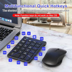 Wireless Mouse and Number Pad Combo - 22 Key USB Keypad and 3 Adjustable DPI Silent Mouse, 2.4GHz Ultra Slim & Portable Numeric Keypad and Mouse Set for Laptop, PC, Desktop, Notebook, One USB Receiver - Image 4
