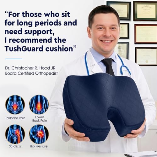 TushGuard Seat Cushion, Memory Foam Office Chair Cushion - Blue, XXX-Large - Image 5