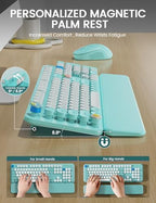 Wireless Keyboard and Mouse Combo, Typewriter Keyboard, Magnetic Wrist Rest - Image 3