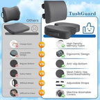 Back&Seat Cushion, Chair Cushions, Lumbar Back Support Pillow, Grey/Large - Image 4