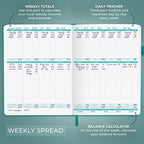 Clever Fox Income & Expense Tracker, Business Ledger 5.8x8.3 Turquoise - Image 3