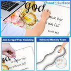 4Pcs Memory Foam Keyboard Wrist Rest Desk Mat Set, Flower Bible Proverbs - Image 3