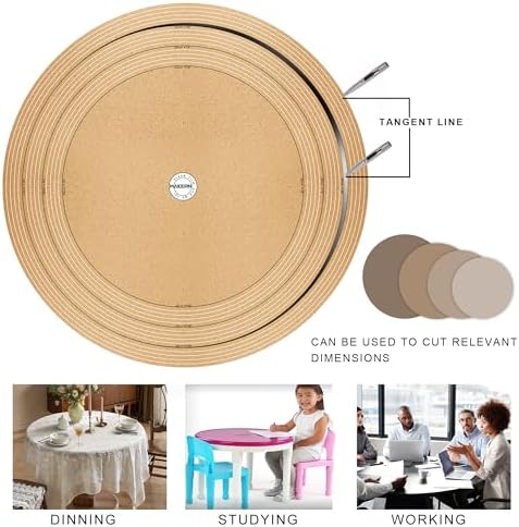 MAIDERN 42 Inch Round Cork & Leather Table Pad Protector, Cuttable Size (36-42 Inch), Trimmable Dining Table Mat, Heat Resistant/Non-Slip Table Cover for Kitchen, Office, or Restauran (Black) - Image 6
