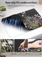 3-in-1 Ergonomic Keyboard Stand with Wrist Rest & Mouse Pad Set, Flower - Image 6