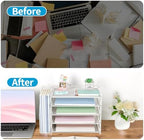 AUPSEN Desk Organizers and Accessories, 5-Tier Desktop Paper File Organizer with Removable File Holder, Desk Accessories & Workspace Organization for Home Office Supplies (White) - Image 5