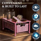 Simple Houseware Stackable Cabinet Basket Drawer Organizer, Pink - Image 5